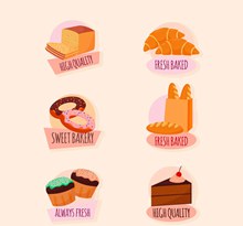 9款美味甜点标签矢量图片