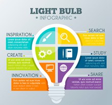 创意灯泡信息图设计矢量图