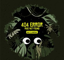 创意404错误页面躲藏的怪兽图矢量图片