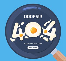 创意404错误页面煎鸡蛋矢量图片