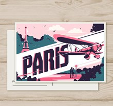 抽象巴黎风景明信片矢量