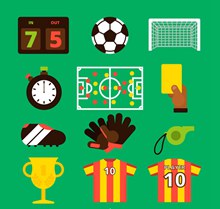 12款彩色足球元素图标矢量图下载