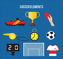 9款创意足球物品设计矢量图下载
