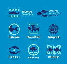 8款创意鱼标志设计矢量下载