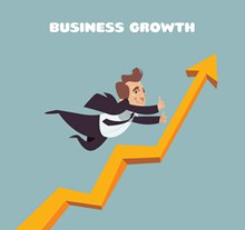 创意业务增长曲线和商务男子图矢量图下载