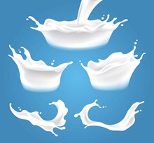 5款动感液态牛奶设计动感矢量图下载