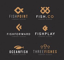 6款抽象鱼标志设计矢量图下载