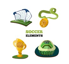 4款彩色立体足球元素矢量图片