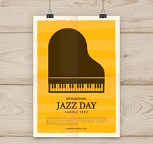 创意国际爵士乐日钢琴海报图矢量下载