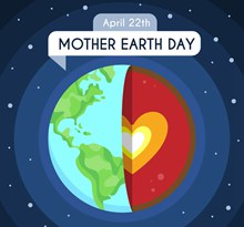 创意世界地球日爱心内核地球图矢量素材