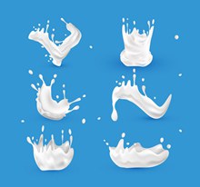 6款白色动感牛奶设计图矢量