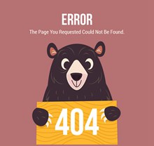 创意404错误页面黑熊矢量