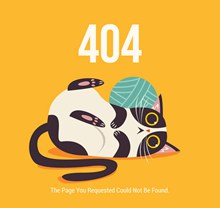 创意404错误页面猫咪和线团图矢量素材