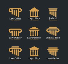 9款金色律师事务所标志图矢量素材