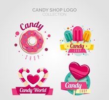4款彩色糖果店标志设计图矢量图片