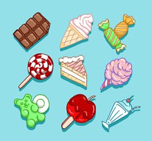 9款彩绘甜食设计矢量图片