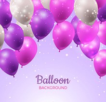 紫色和白色节日气球矢量图下载