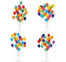 4款彩色气球束设计矢量图片