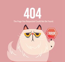 创意404错误页面举红色警示牌的猫咪图矢量素材