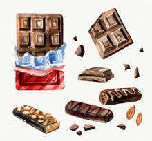 6款手绘美味巧克力矢量图