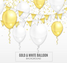 金色和白色节日气球矢量图片