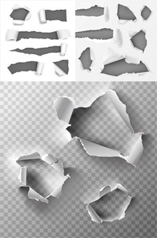 破洞纸张与撕纸等效果创意矢量图