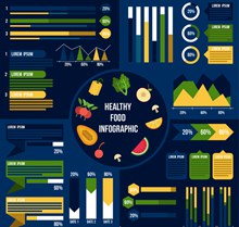 彩色健康食物信息图矢量图下载