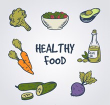 7款彩绘健康食物矢量下载