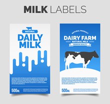 2款新鲜牛奶标签设计图矢量