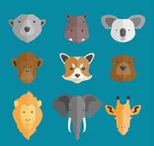 9款创意动物头像设计矢量下载