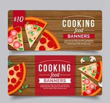 2款创意披萨烹饪banner矢量下载