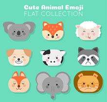 9款可爱动物表情头像矢量下载