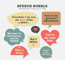 8款创意婚礼语言气泡矢量图