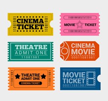 6款创意单人电影票设计矢量