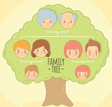 创意人物头像家族树矢量素材