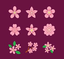 9款粉色樱花图标矢量图