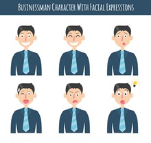 6款创意商务男子表情矢量