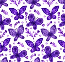 紫色蝴蝶无缝背景矢量素材