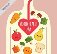 创意世界健康日蔬菜贺卡矢量素材