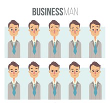 10款创意商务男子表情矢量下载