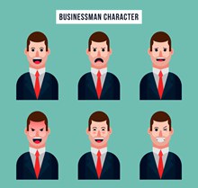 6款创意商务男子半身像图矢量图片