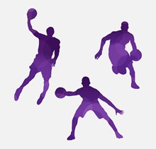 3款水彩绘篮球男子剪影矢量图下载