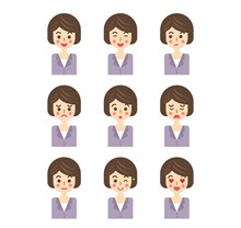 9款短发商务女子表情头像图矢量素材