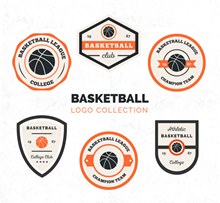 6款创意篮球俱乐部标志矢量图片