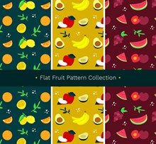 3款彩色水果无缝背景图矢量下载