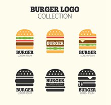 6款创意汉堡包标志图矢量