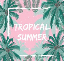 创意夏季热带棕榈树框架图矢量素材