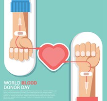 创意世界献血者日手臂矢量图