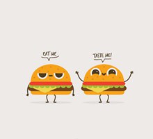 2个可爱卡通汉堡包矢量图片