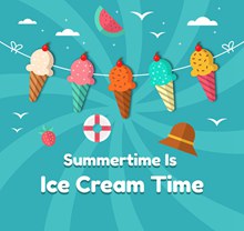 扁平化夏季冰淇淋拉旗矢量下载
